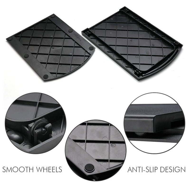 HOSKO 2 Pack Sliding Coffee Maker Tray, 12â€™â€™ Countertop Appliance Caddy Slider for Blender Toaster under Carbinet, Black ABS Rolling Out Tray - Image 4